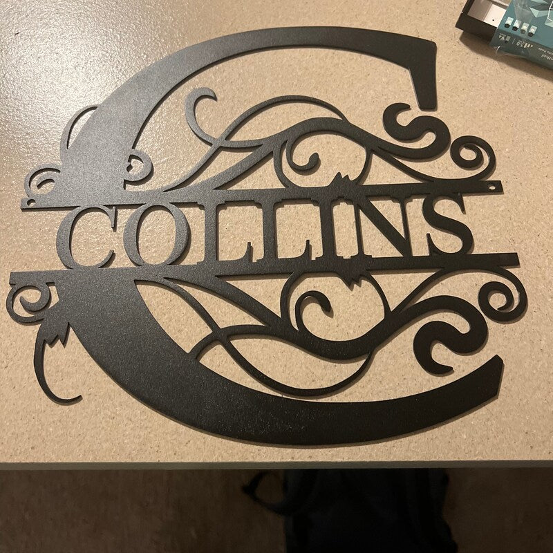 Split Letter Monogram - Steel Sign – Creatuvs