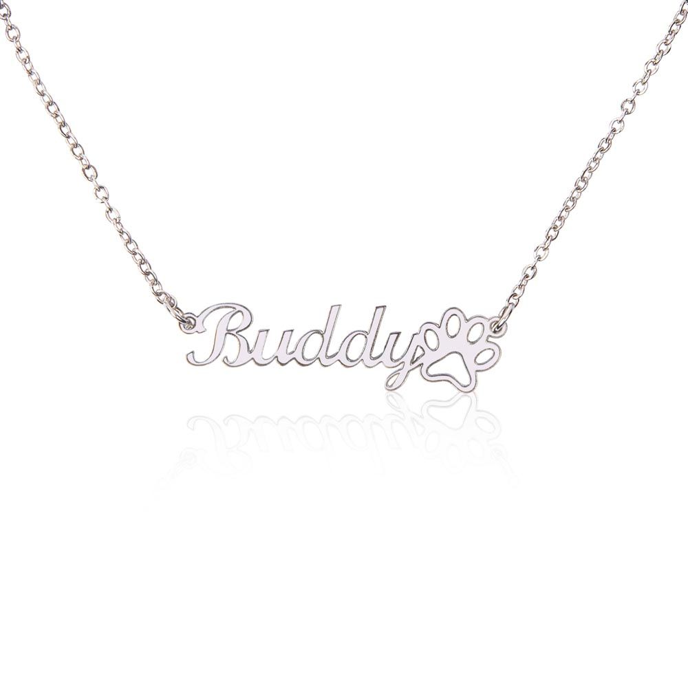 Paw Name Necklace