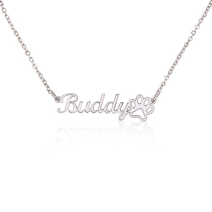 Paw Name Necklace