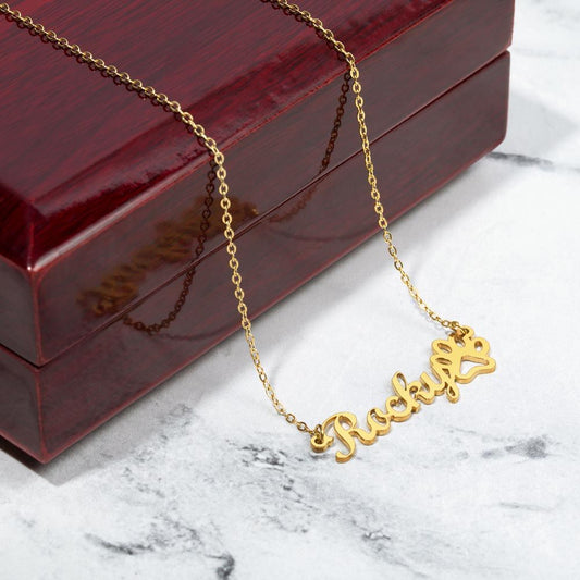 Paw Name Necklace