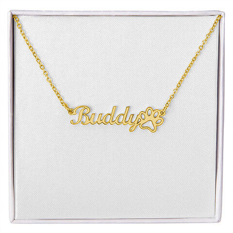 Paw Name Necklace