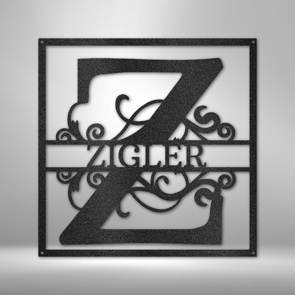 Split Square Monogram - Steel Sign – Creatuvs